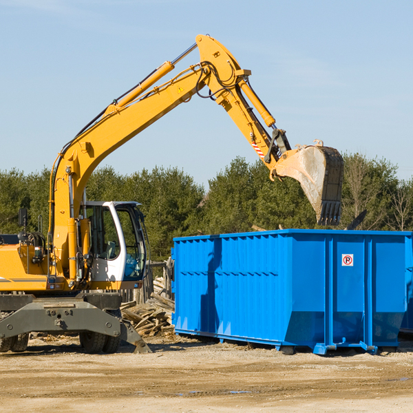 what are the rental fees for a residential dumpster in Blue Gap